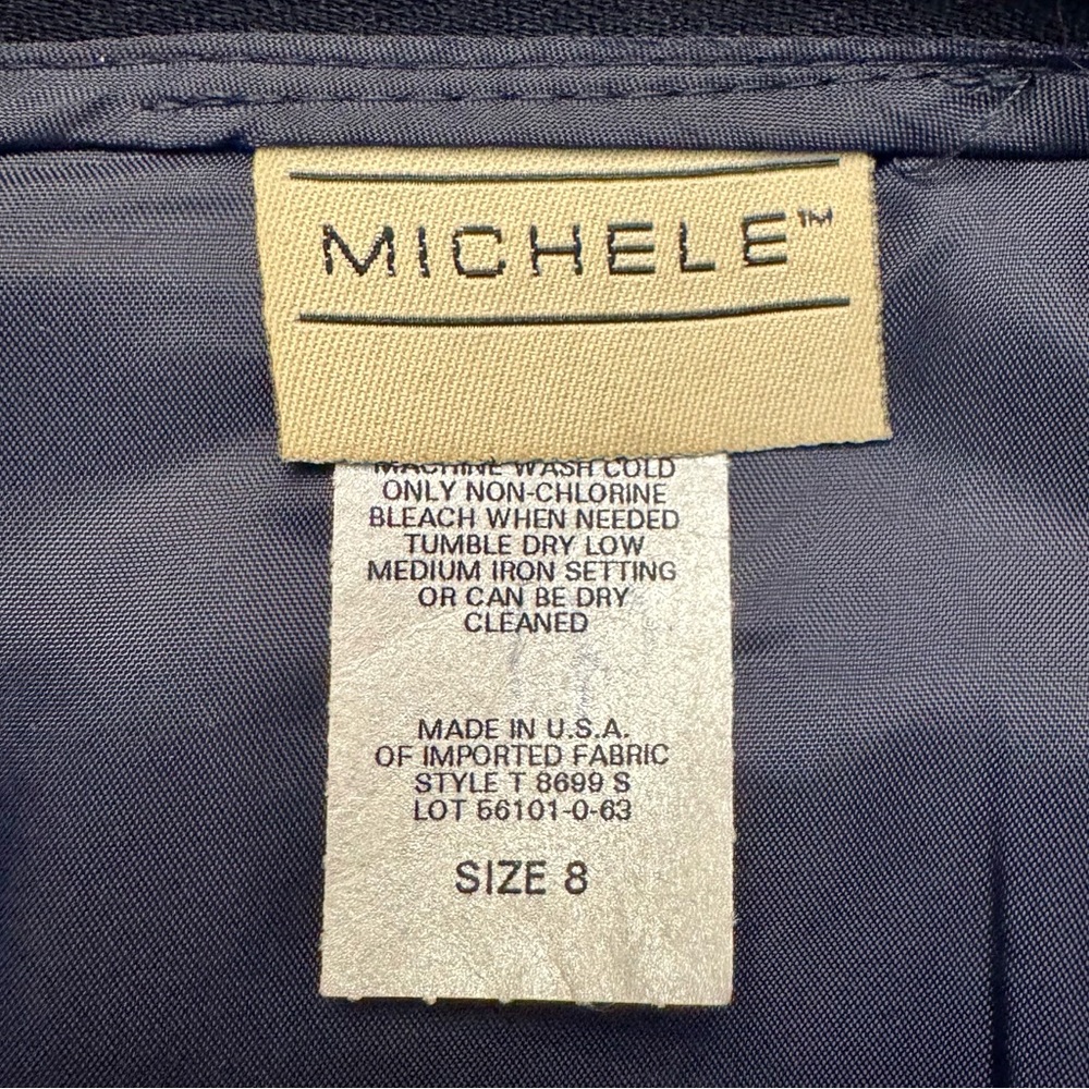 🆕Michele navy Polyester Lined Mini Pencil Skirt Y2K NWT size 8 secretary style - Picture 6 of 10